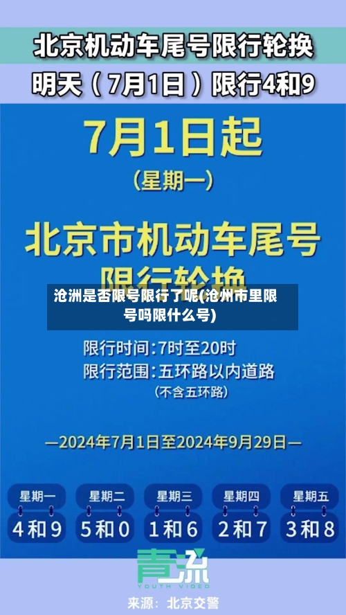 沧洲是否限号限行了呢(沧州市里限号吗限什么号)-第2张图片