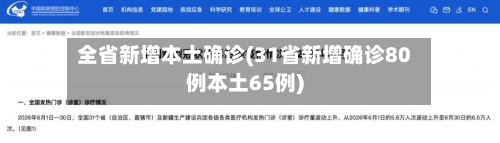 全省新增本土确诊(31省新增确诊80例本土65例)