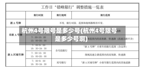 杭州4号限号是多少号(杭州4号限号是多少号啊)-第2张图片