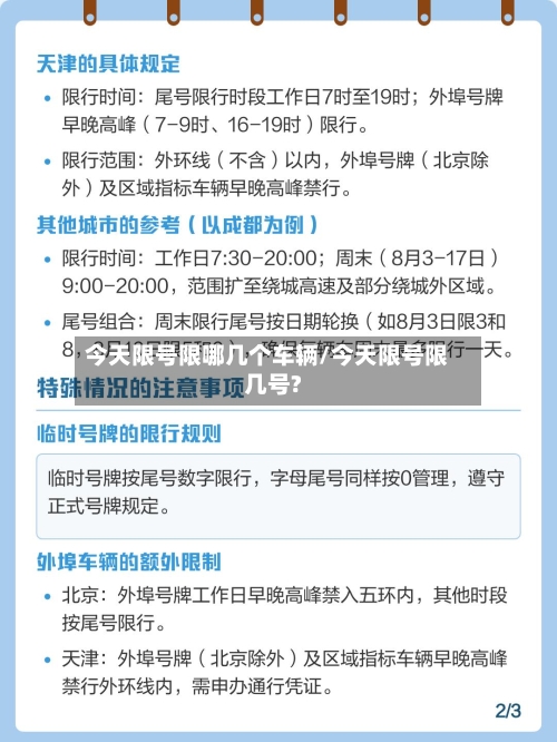 今天限号限哪几个车辆/今天限号限几号?
