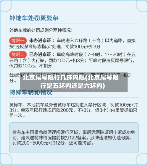 北京尾号限行几环内限(北京尾号限行是五环内还是六环内)