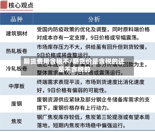 期货费用含税不/期货价是含税的还是不含税的