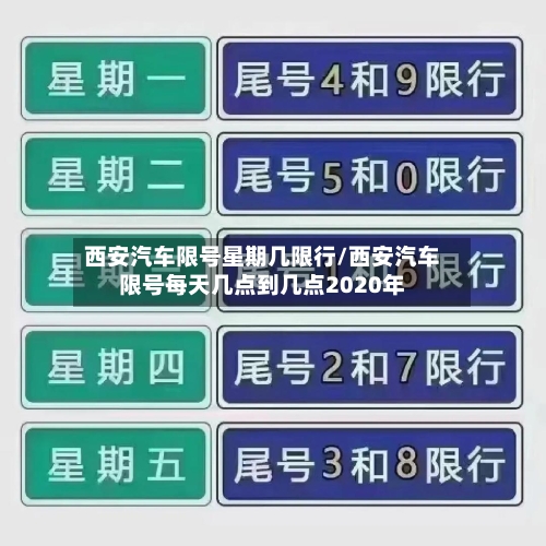 西安汽车限号星期几限行/西安汽车限号每天几点到几点2020年