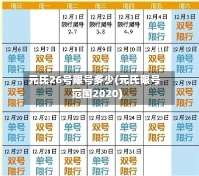 元氏26号限号多少(元氏限号范围2020)-第2张图片
