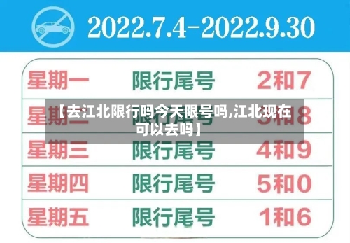 【去江北限行吗今天限号吗,江北现在可以去吗】