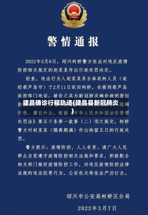 建昌确诊行程轨迹(建昌县新冠肺炎)-第2张图片