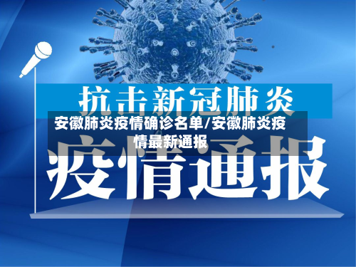 安徽肺炎疫情确诊名单/安徽肺炎疫情最新通报