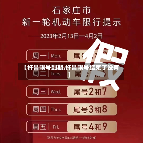【许昌限号到期,许昌限号结束了没有】