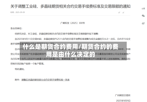 什么是期货合约费用/期货合约的费用是由什么决定的