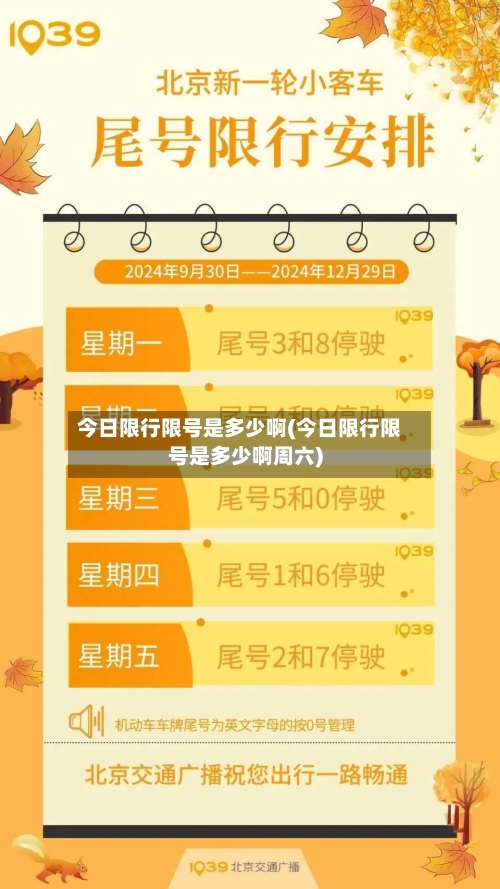 今日限行限号是多少啊(今日限行限号是多少啊周六)