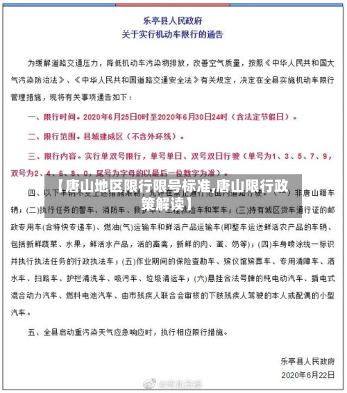 【唐山地区限行限号标准,唐山限行政策解读】