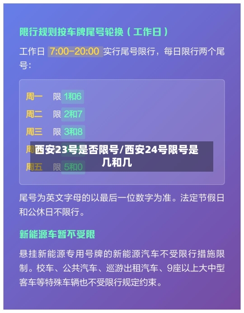 西安23号是否限号/西安24号限号是几和几-第2张图片