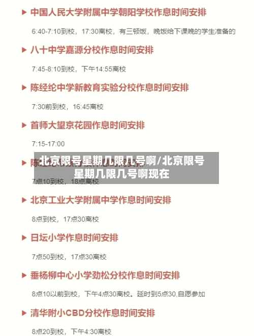 北京限号星期几限几号啊/北京限号星期几限几号啊现在-第3张图片