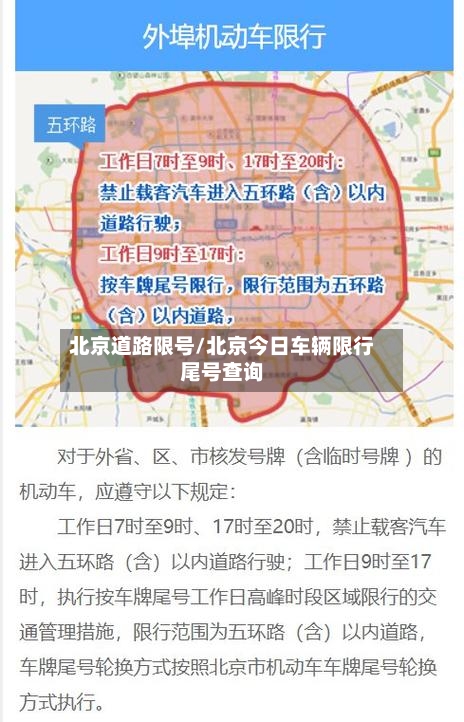 北京道路限号/北京今日车辆限行尾号查询-第2张图片