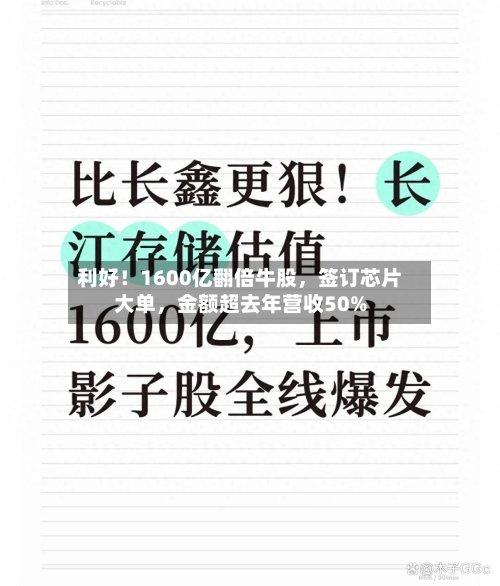 利好！1600亿翻倍牛股，签订芯片大单，金额超去年营收50%-第2张图片