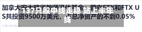 137只股中线走稳 站上半年线