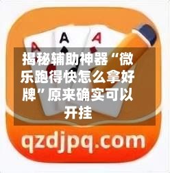 揭秘辅助神器“微乐跑得快怎么拿好牌”原来确实可以开挂-第2张图片