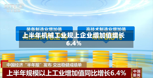 上半年机械工业规上企业增加值增长6.4%
