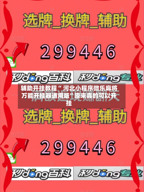 辅助开挂教程“ 河北小程序微乐麻将万能开挂器通用版”原来真的可以开挂
