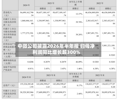 中微公司披露2026年半年报 归母净利润同比增长超300%-第1张图片