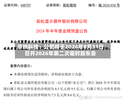 华映科技：公司将于2026年8月31日召开2026年第二次临时股东会