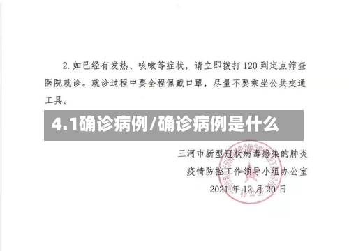 4.1确诊病例/确诊病例是什么