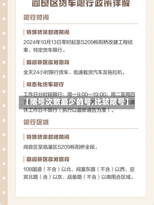 【限号次数最少的号,比较限号】-第3张图片