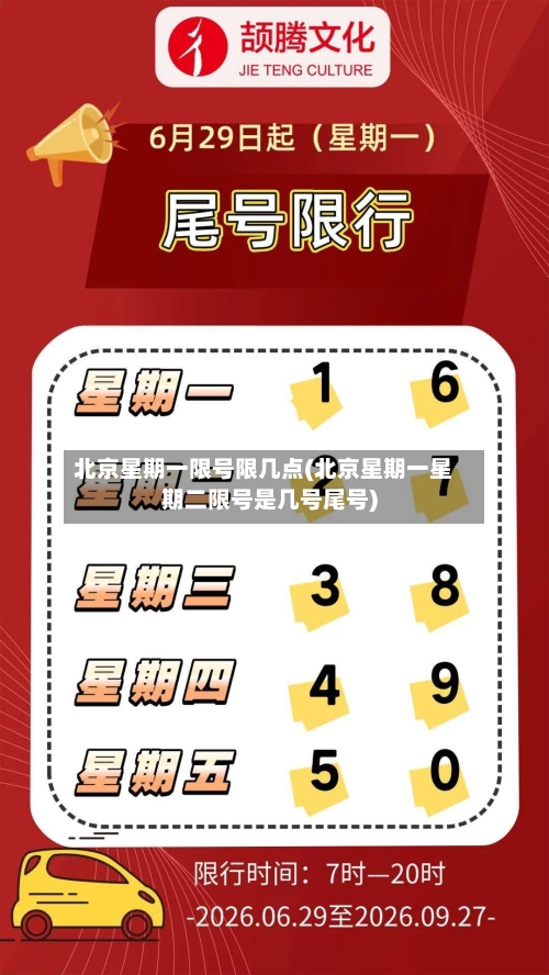 北京星期一限号限几点(北京星期一星期二限号是几号尾号)