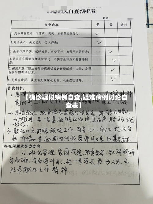 【确诊疑似病例自查,疑难病例讨论自查表】