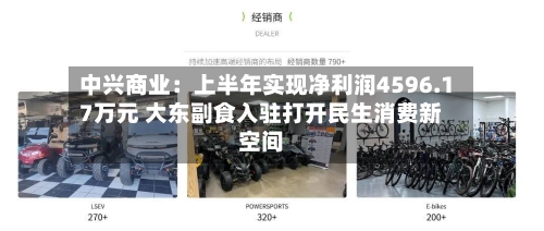 中兴商业：上半年实现净利润4596.17万元 大东副食入驻打开民生消费新空间-第3张图片