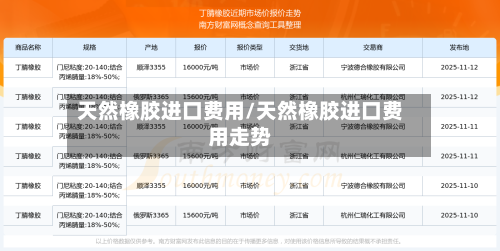 天然橡胶进口费用/天然橡胶进口费用走势-第2张图片