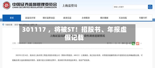 301117 	，将被ST！招股书、年报虚假记载-第3张图片