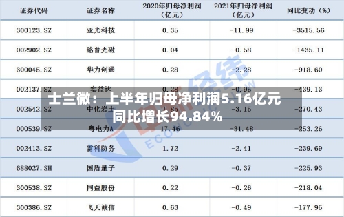 士兰微：上半年归母净利润5.16亿元 同比增长94.84%-第2张图片
