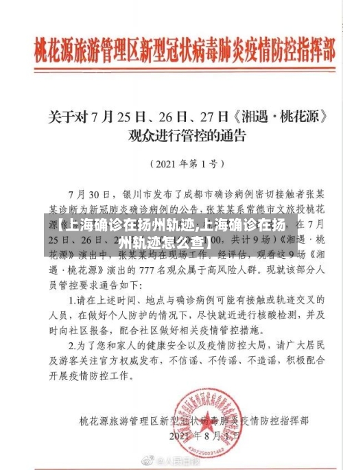 【上海确诊在扬州轨迹,上海确诊在扬州轨迹怎么查】