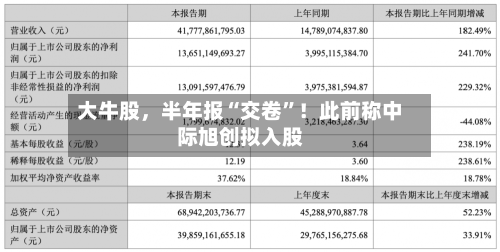 大牛股，半年报“交卷”！此前称中际旭创拟入股-第3张图片