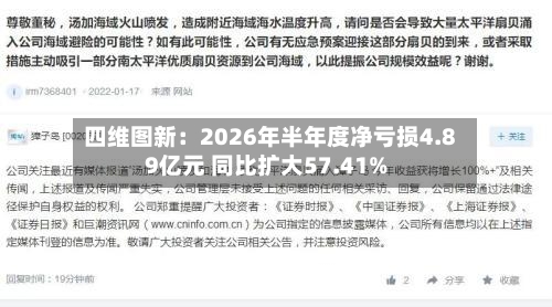 四维图新：2026年半年度净亏损4.89亿元 同比扩大57.41%-第2张图片