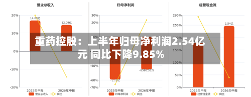重药控股：上半年归母净利润2.54亿元 同比下降9.85%-第1张图片