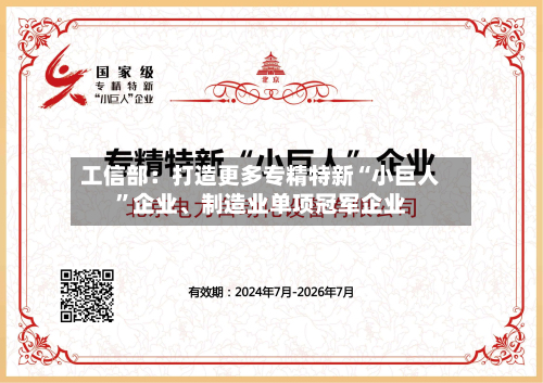 工信部：打造更多专精特新“小巨人”企业	、制造业单项冠军企业-第2张图片