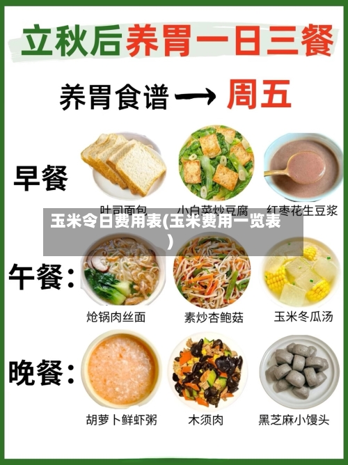 玉米令日费用表(玉米费用一览表)