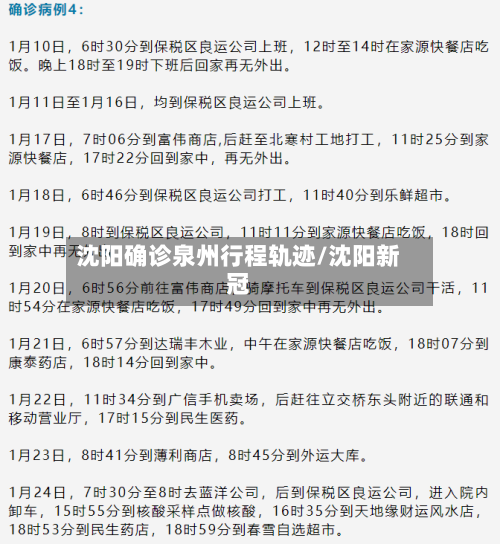 沈阳确诊泉州行程轨迹/沈阳新冠