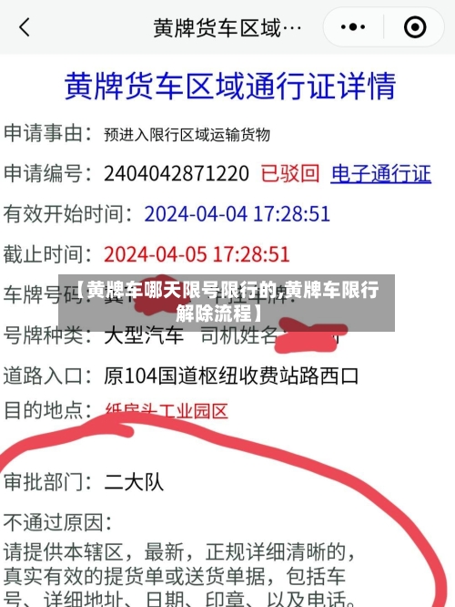 【黄牌车哪天限号限行的,黄牌车限行解除流程】-第2张图片