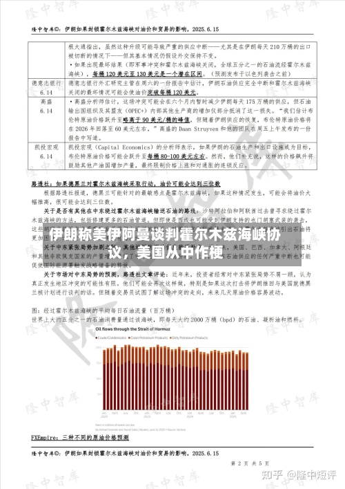 伊朗称美伊阿曼谈判霍尔木兹海峡协议	，美国从中作梗-第2张图片