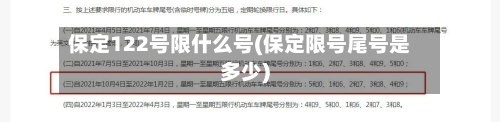 保定122号限什么号(保定限号尾号是多少)-第3张图片