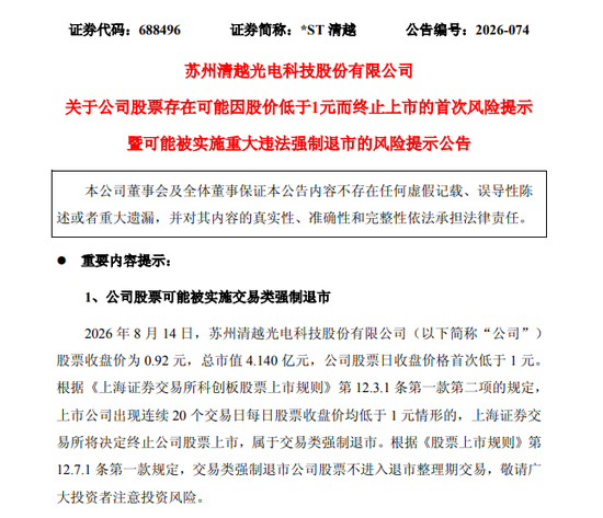 688496	，连踩两道退市红线
